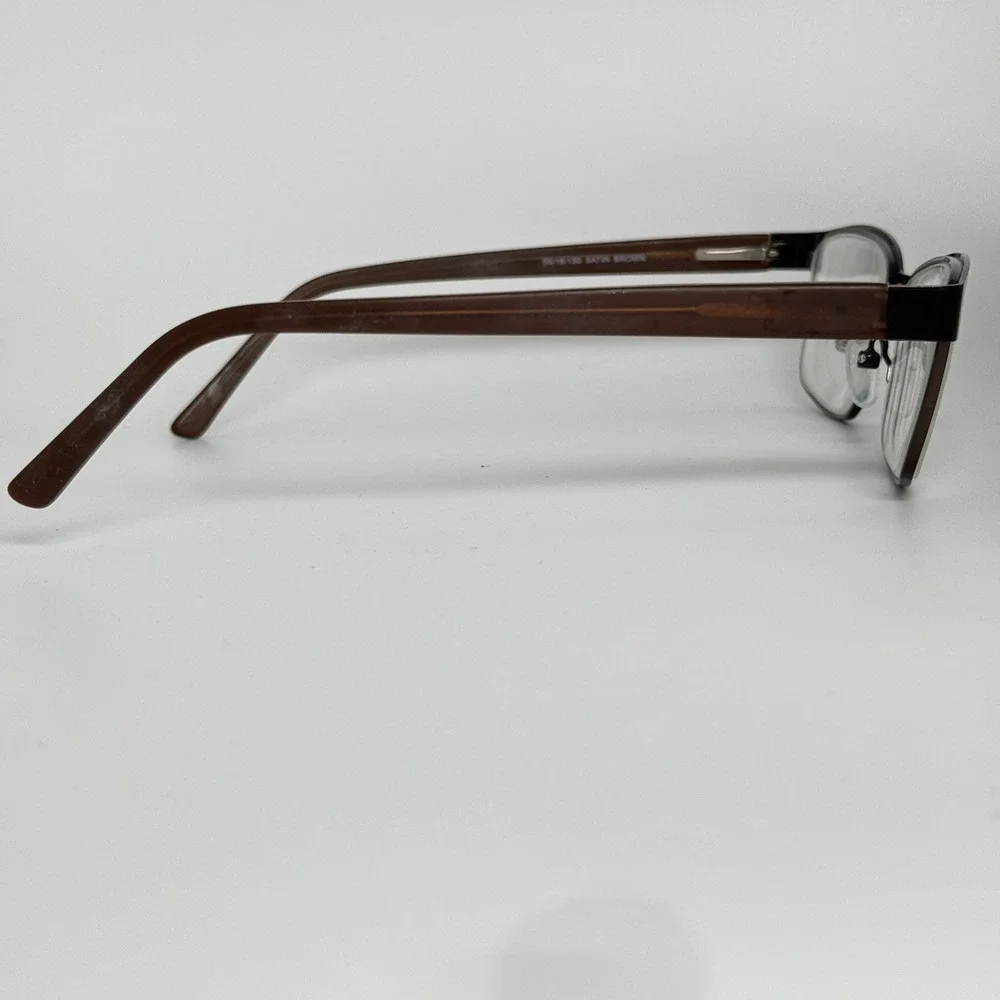 Enhance 3986 Eyeglasses Frames Satin Brown Rectangle 55/18/150 Mens‎ 21993